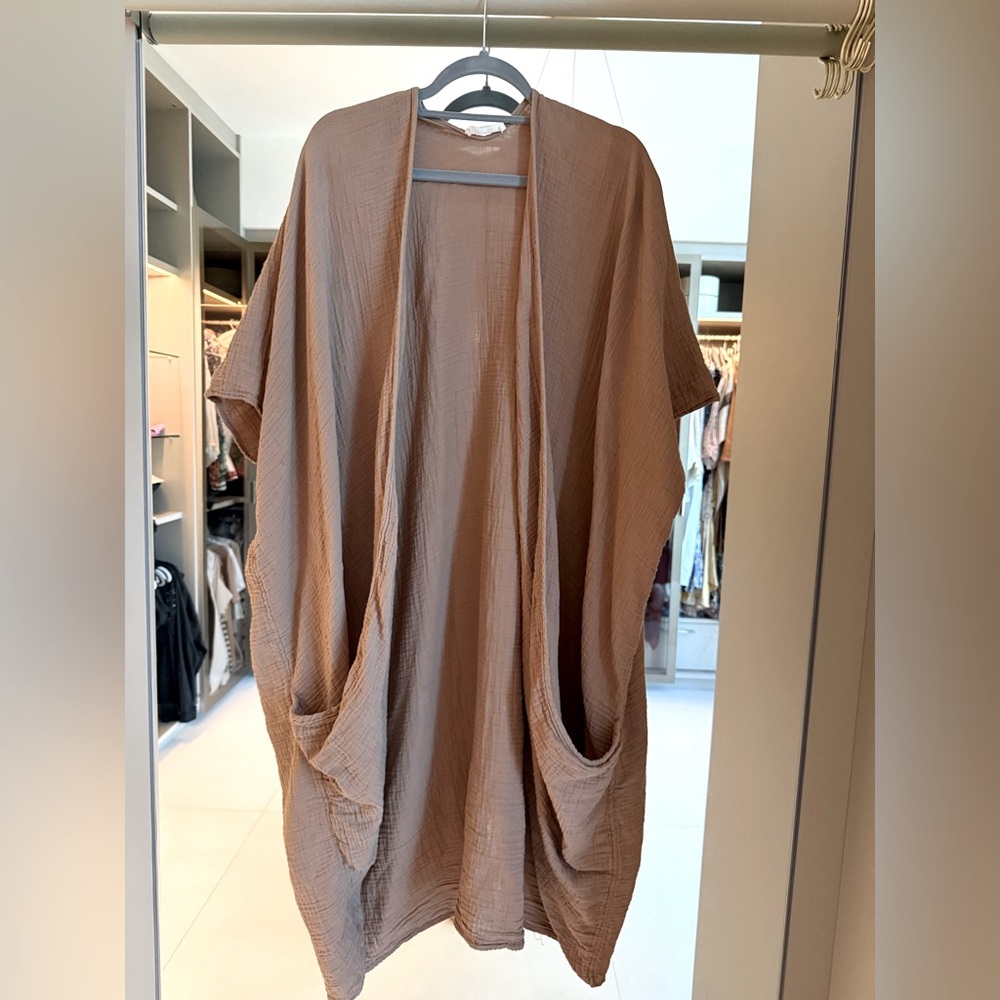 Free People Brown Draped kimono